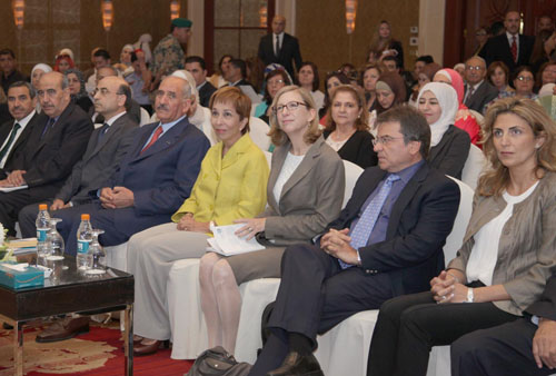 HRH Princess Basma attends a seminar on wage discrimination against women working in private schools in Amman on Tuesday (Petra photo)